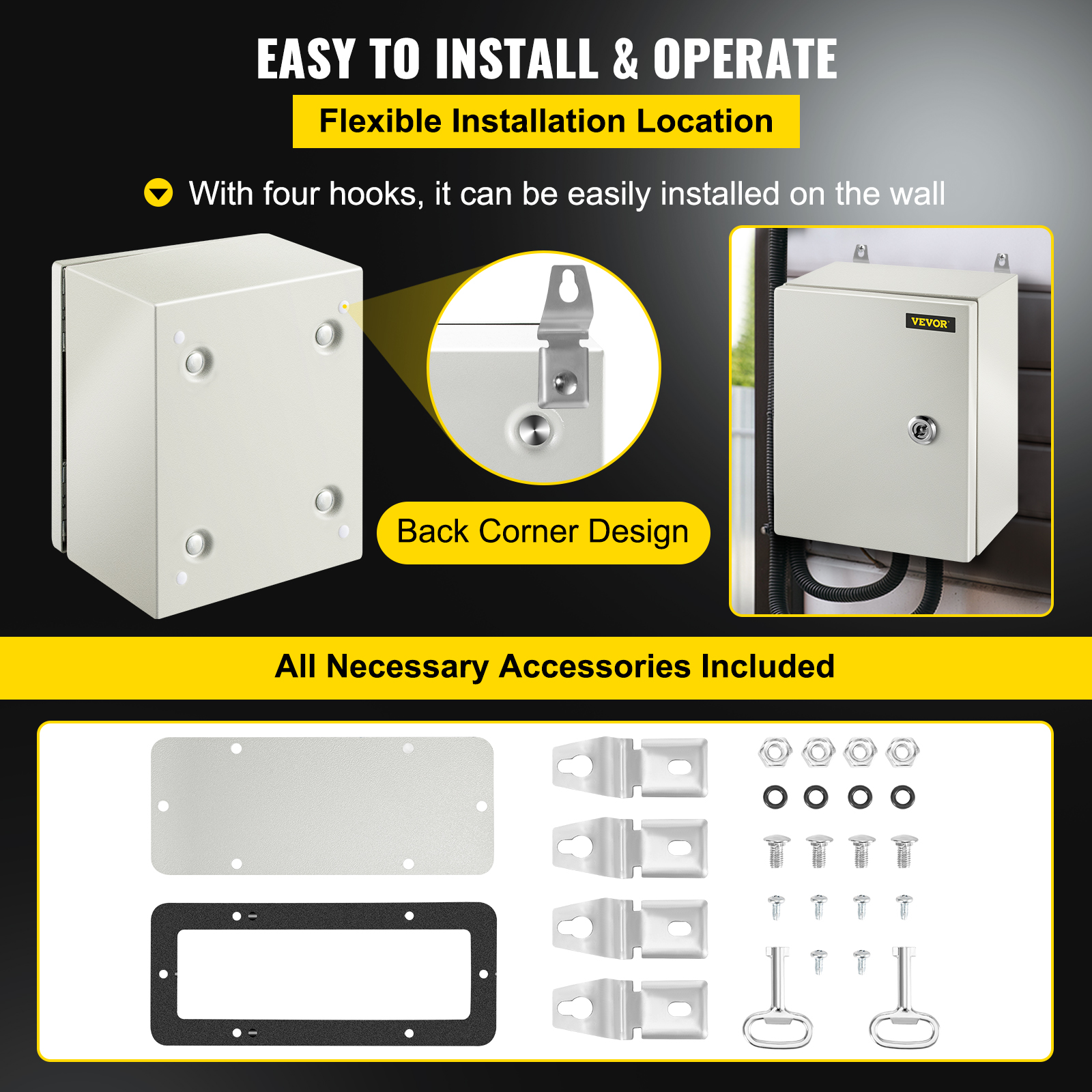 8'' 10'' 12'' Metal Electrical Enclosure IP65 Waterproof Outdoor Junction Box - Bild 20 von 86