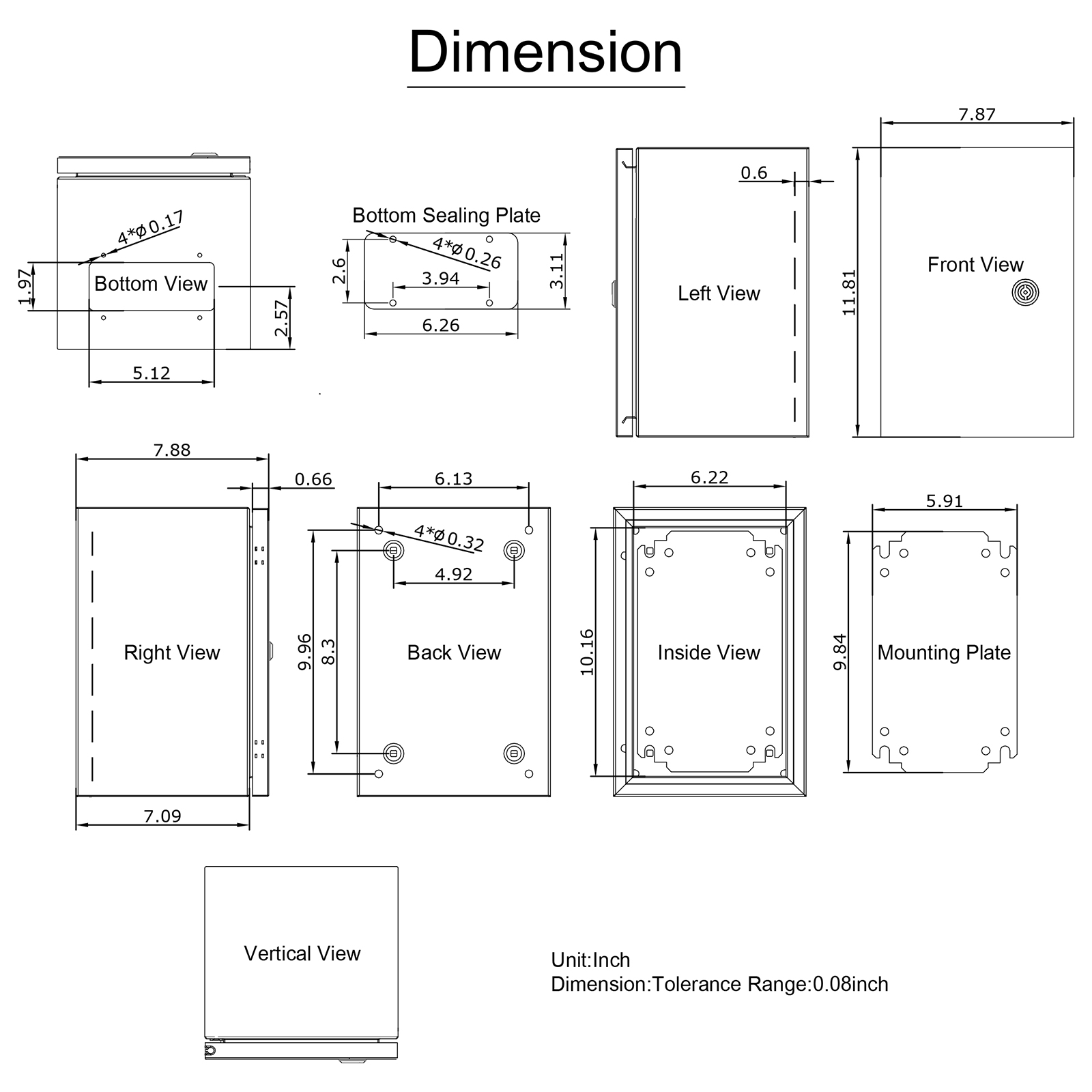 8'' 10'' 12'' Metal Electrical Enclosure IP65 Waterproof Outdoor Junction Box - Bild 48 von 86