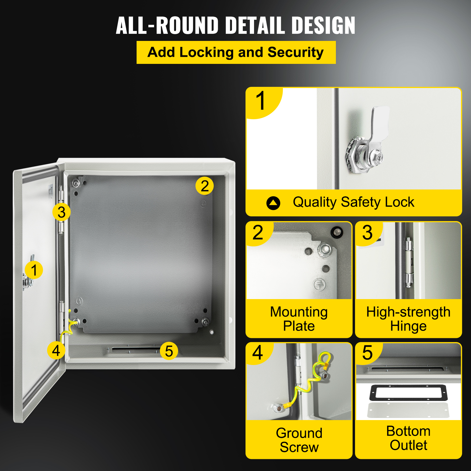 8'' 10'' 12'' Metal Electrical Enclosure IP65 Waterproof Outdoor Junction Box - Bild 55 von 86