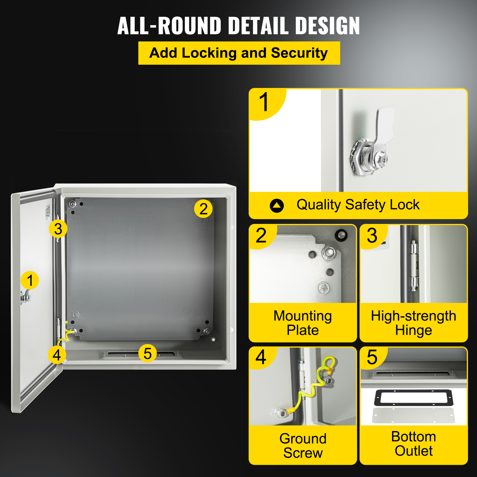 8'' 10'' 12'' Metal Electrical Enclosure IP65 Waterproof Outdoor Junction Box - Bild 79 von 86