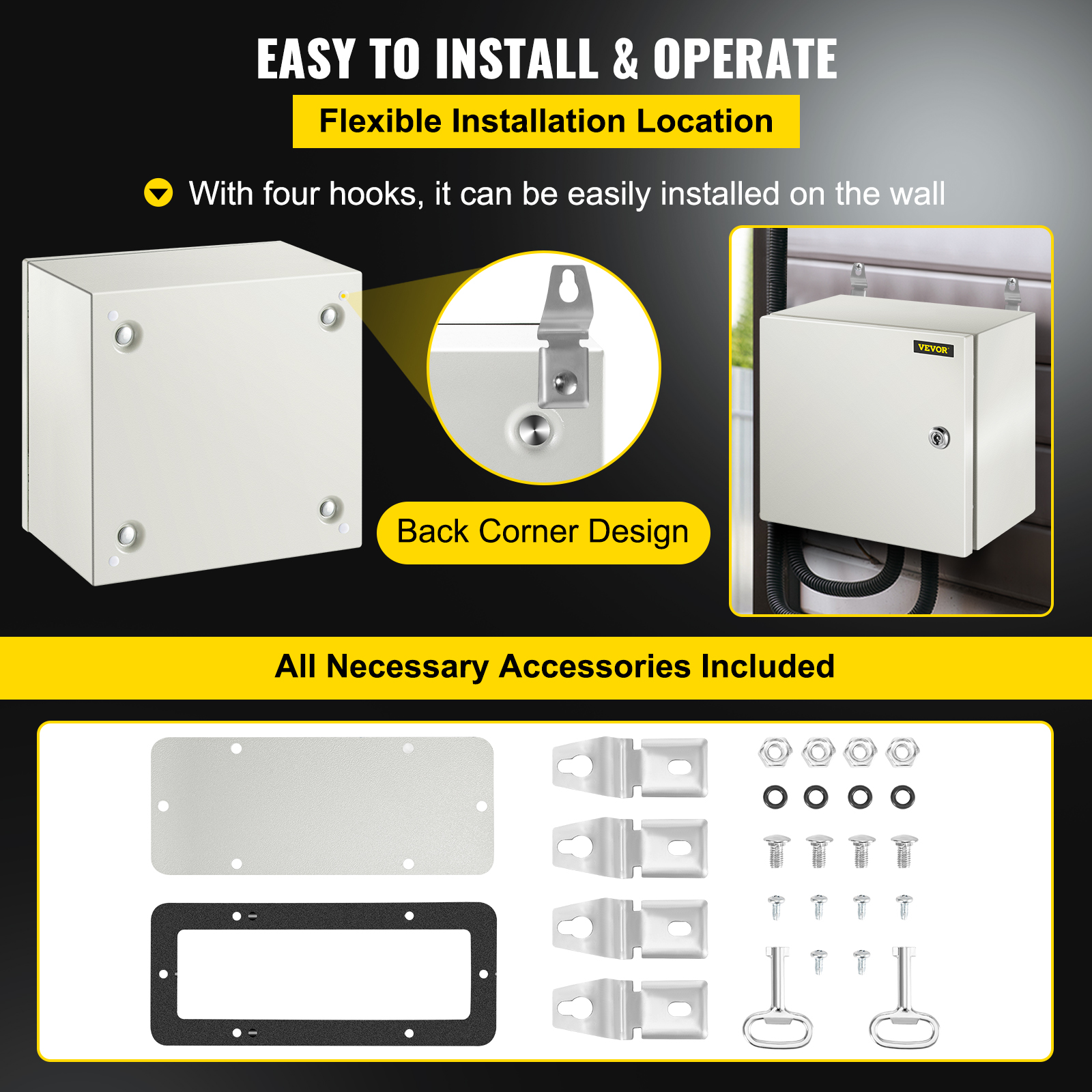 8'' 10'' 12'' Metal Electrical Enclosure IP65 Waterproof Outdoor Junction Box - Bild 80 von 86