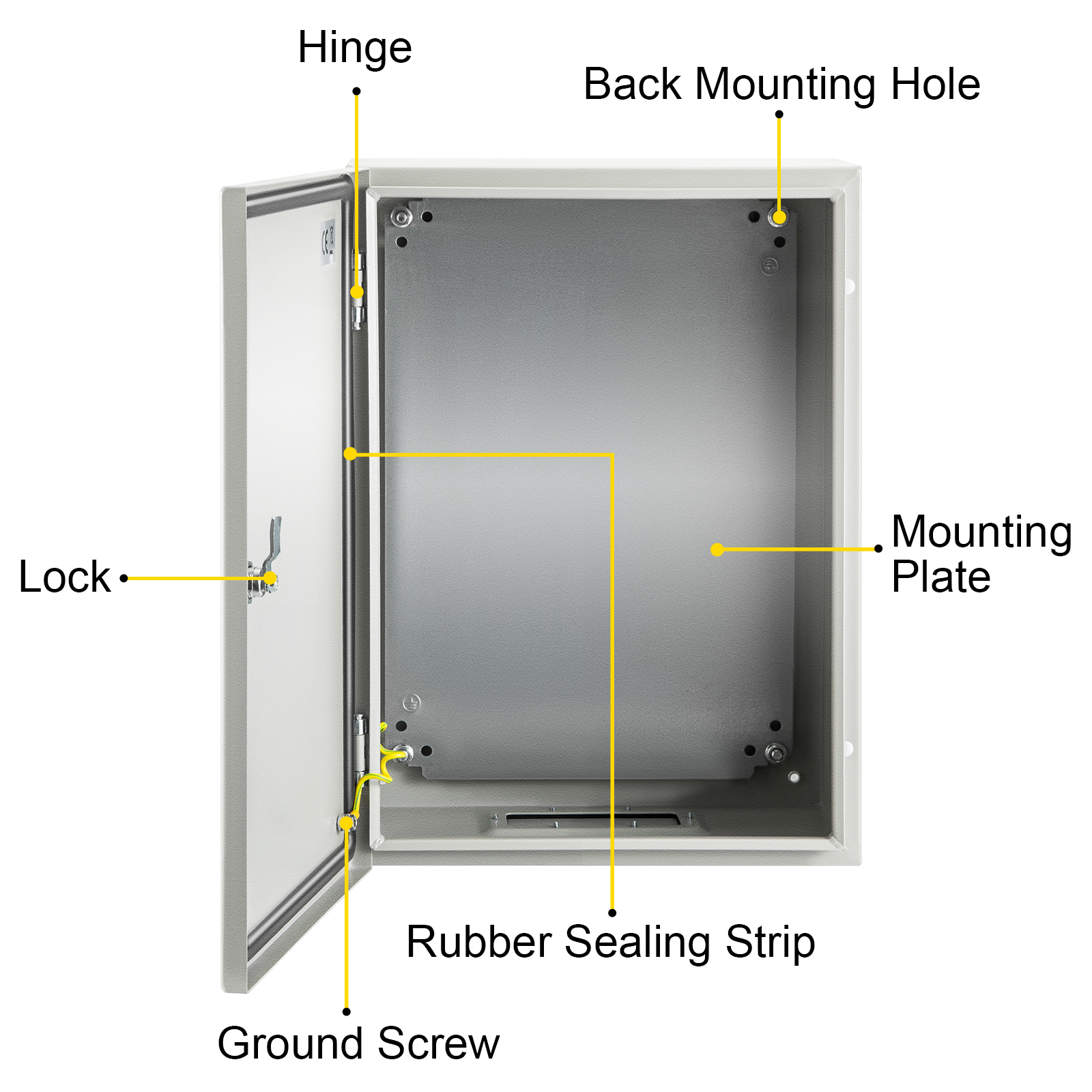 16'' 20'' 24'' Carbon Steel Electrical Enclosure IP65 Wall Mount Junction Box - Picture 11 of 146