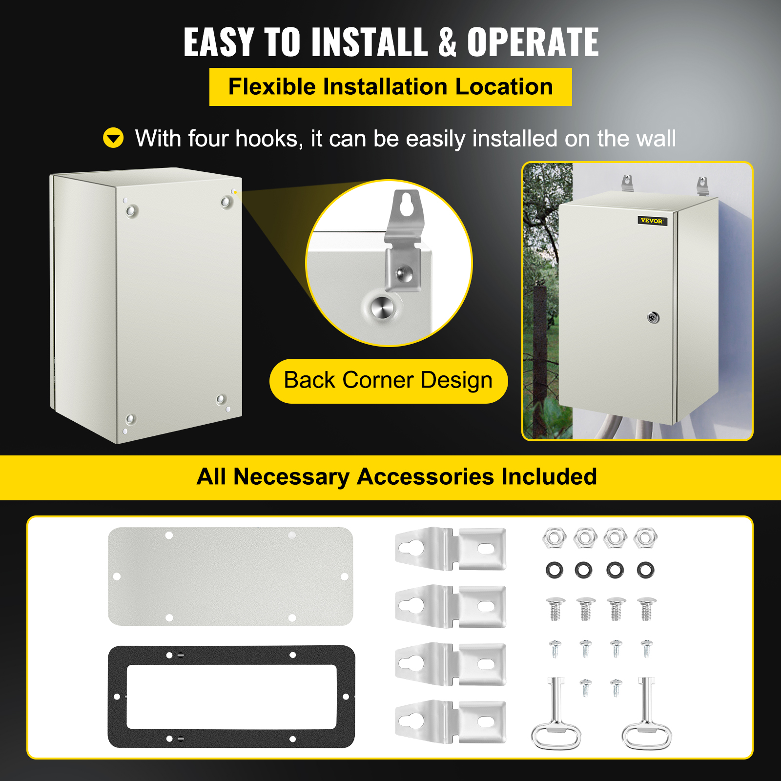 16'' 20'' 24'' Carbon Steel Electrical Enclosure IP65 Wall Mount Junction Box - Picture 56 of 146