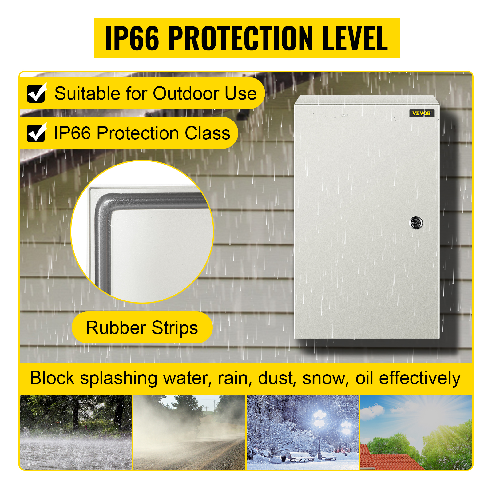Outdoor Electrical Junction Box - 8 x 8 Inch Waterproof Plastic Box with  Cover for Electronics