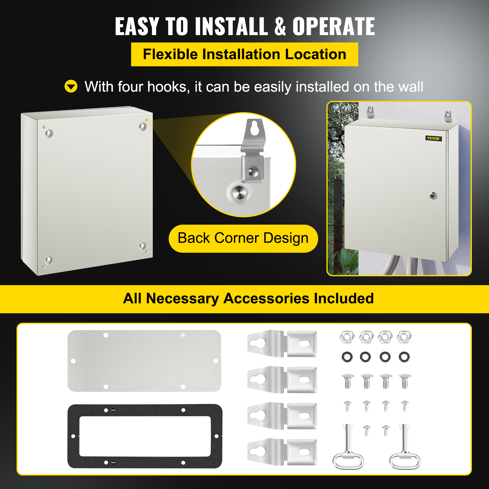 16'' 20'' 24'' Carbon Steel Electrical Enclosure IP65 Wall Mount Junction Box - Picture 68 of 146