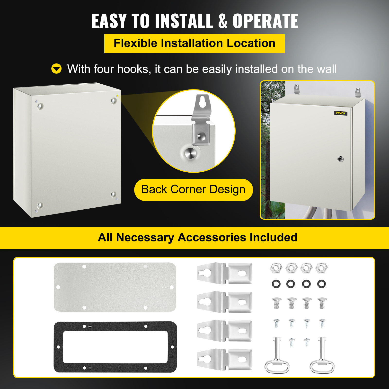 16'' 20'' 24'' Carbon Steel Electrical Enclosure IP65 Wall Mount Junction Box - Picture 80 of 146