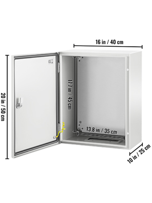 Steel Electrical Enclosure,20x16x10 inch,IP65 Weatherproof Box