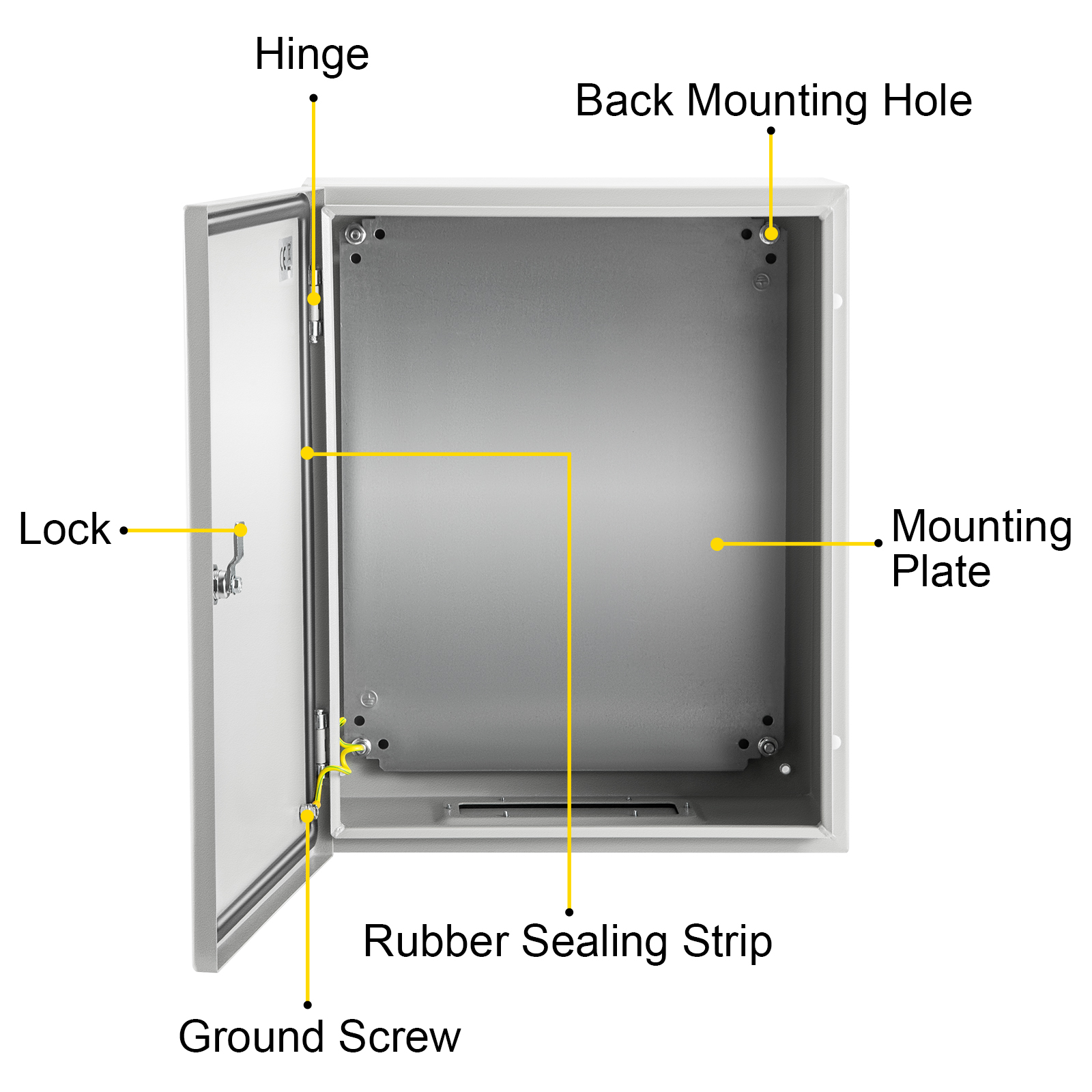 16'' 20'' 24'' Carbon Steel Electrical Enclosure IP65 Wall Mount Junction Box - Picture 95 of 146