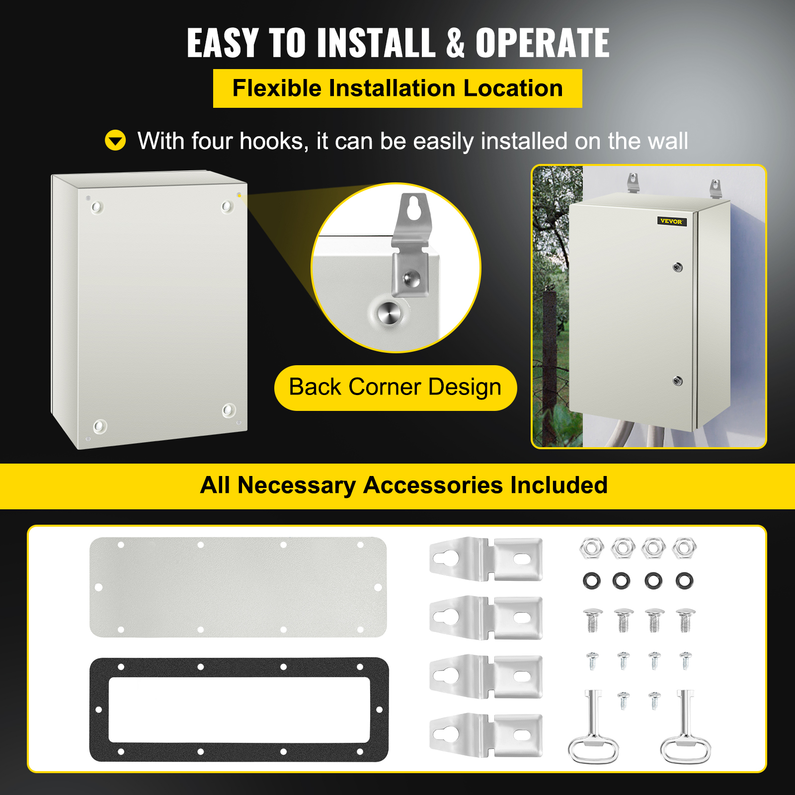 16'' 20'' 24'' Carbon Steel Electrical Enclosure IP65 Wall Mount Junction Box - Picture 116 of 146
