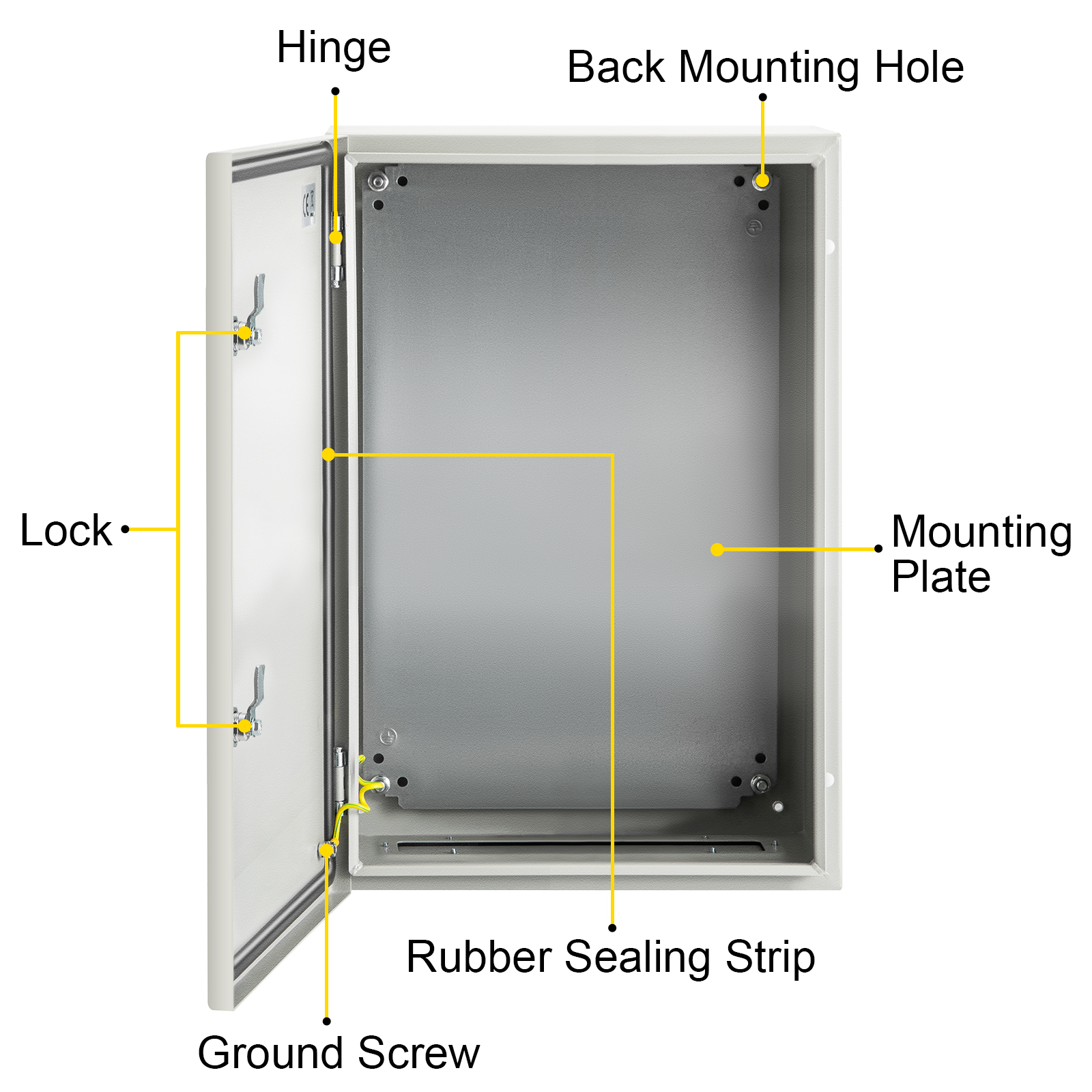 16'' 20'' 24'' Carbon Steel Electrical Enclosure IP65 Wall Mount Junction Box - Picture 119 of 146