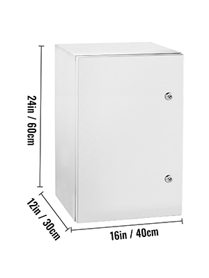Steel Electrical Enclosure,24x16x12 inch,IP65 Weatherproof Box