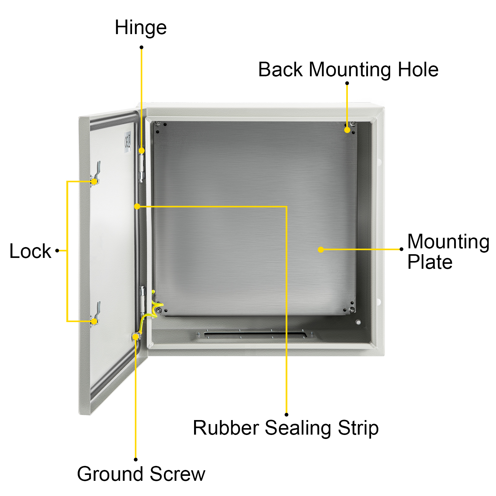 16'' 20'' 24'' Carbon Steel Electrical Enclosure IP65 Wall Mount Junction Box - Picture 143 of 146