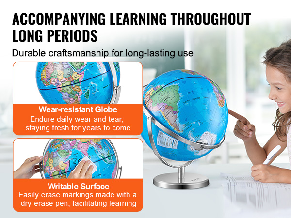 SOUNDANCE 13 Inch World Globe With Stable Heavy Netherlands