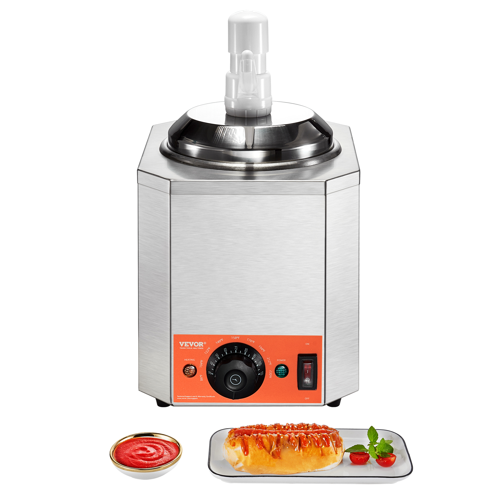 Nacho Cheese Warmer Commercial Hot Fudge Warmer 0.57/2.3 Qt Sauce Warmer - Picture 50 of 98