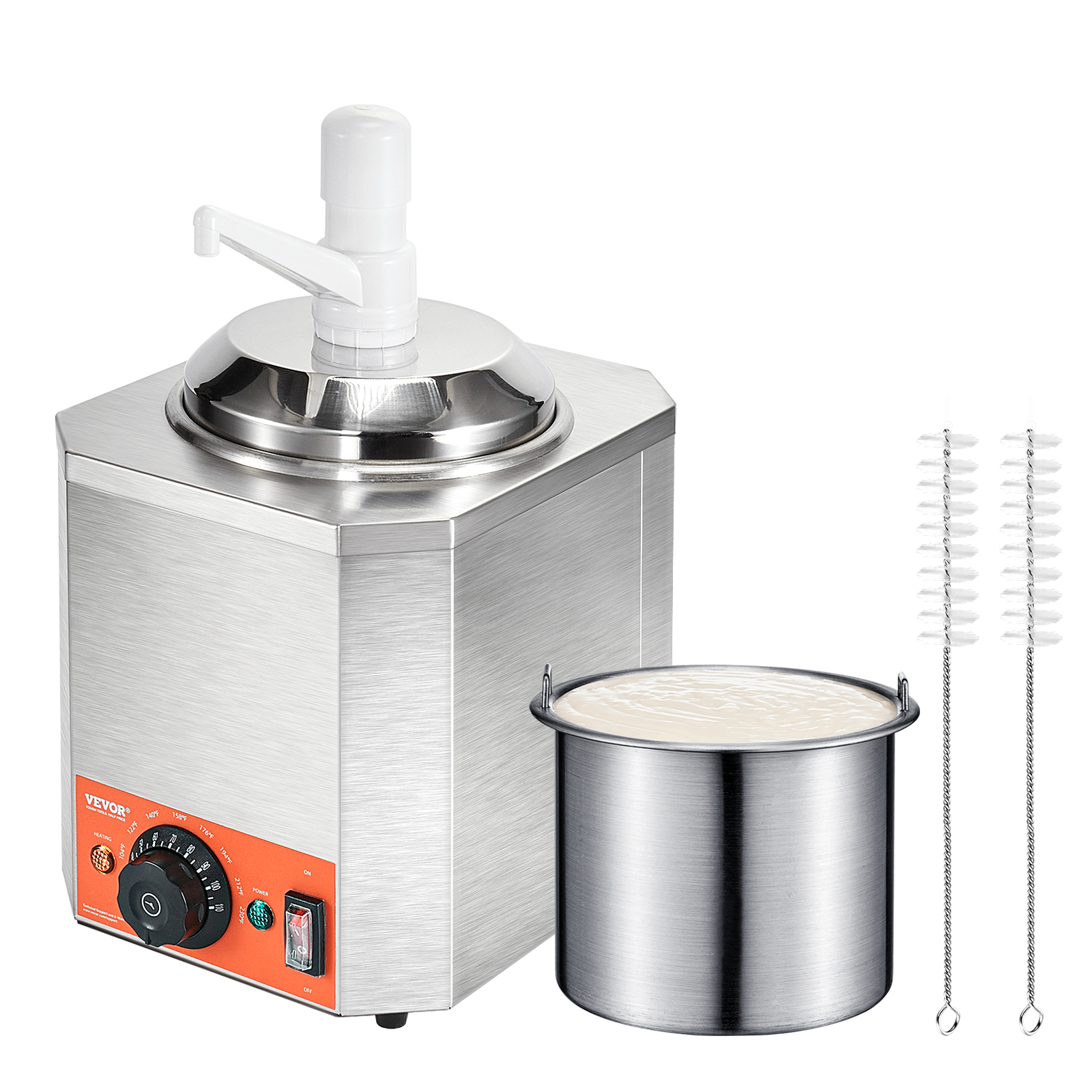 Nacho Cheese Warmer Commercial Hot Fudge Warmer 0.57/2.3 Qt Sauce Warmer - Picture 47 of 98