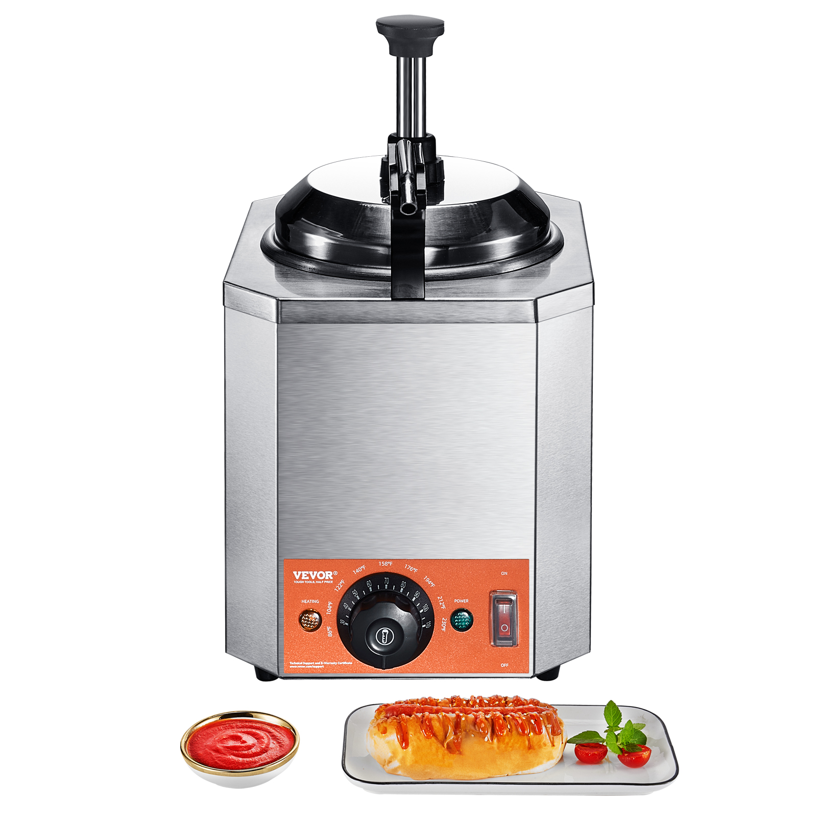 Nacho Cheese Warmer Commercial Hot Fudge Warmer 0.57/2.3 Qt Sauce Warmer - Picture 86 of 98