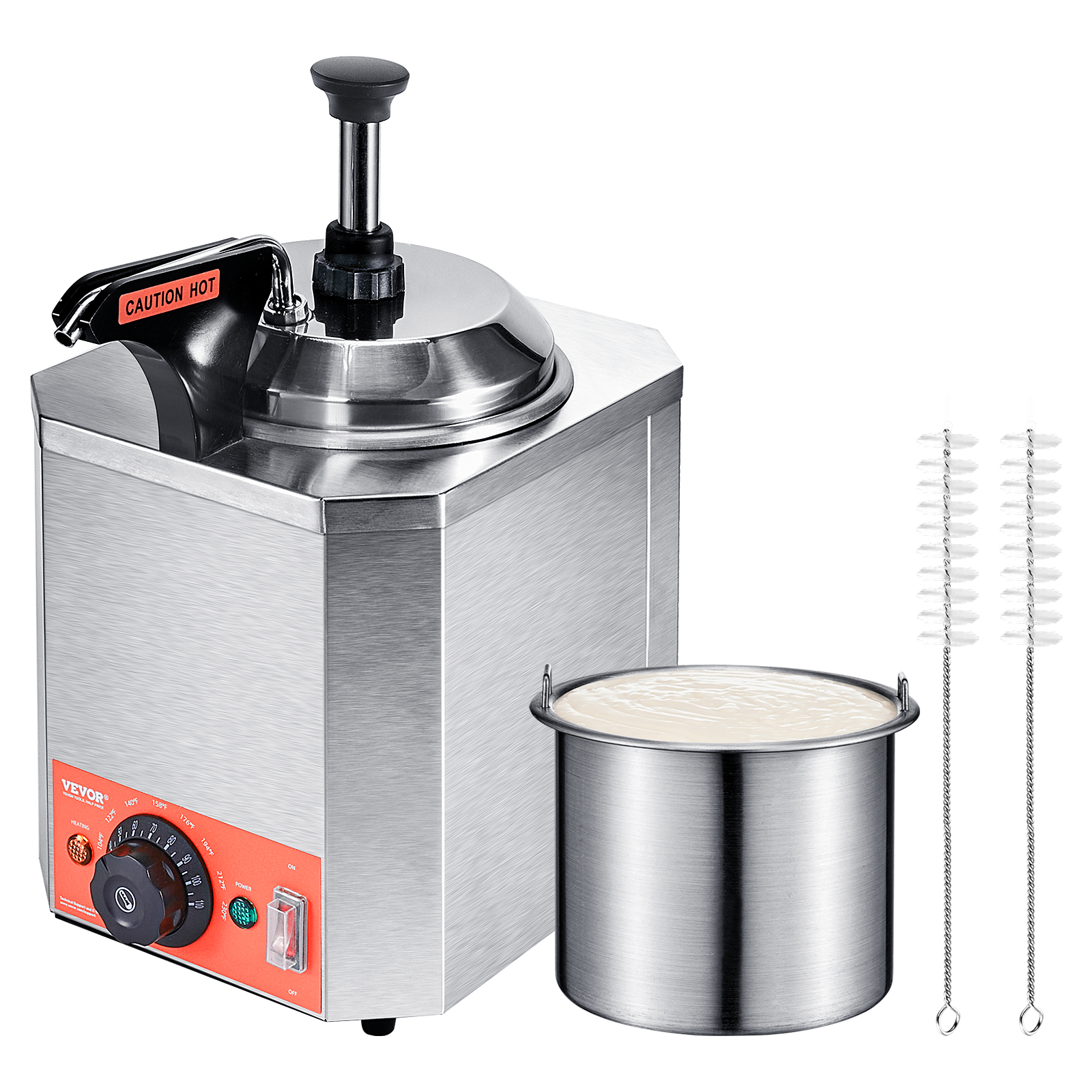 Nacho Cheese Warmer Commercial Hot Fudge Warmer 0.57/2.3 Qt Sauce Warmer - Picture 83 of 98