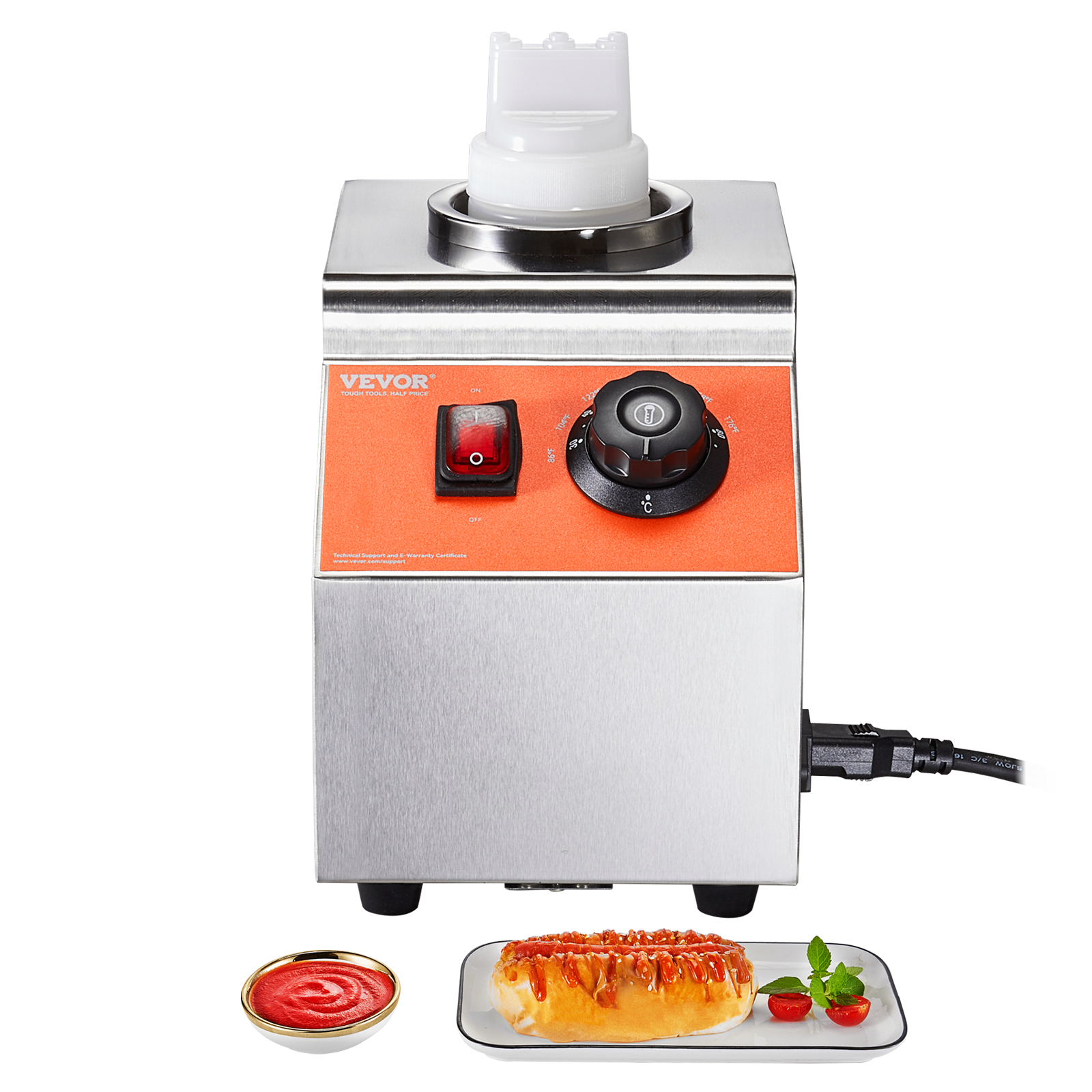 Nacho Cheese Warmer Commercial Hot Fudge Warmer 0.57/2.3 Qt Sauce Warmer - Picture 14 of 98