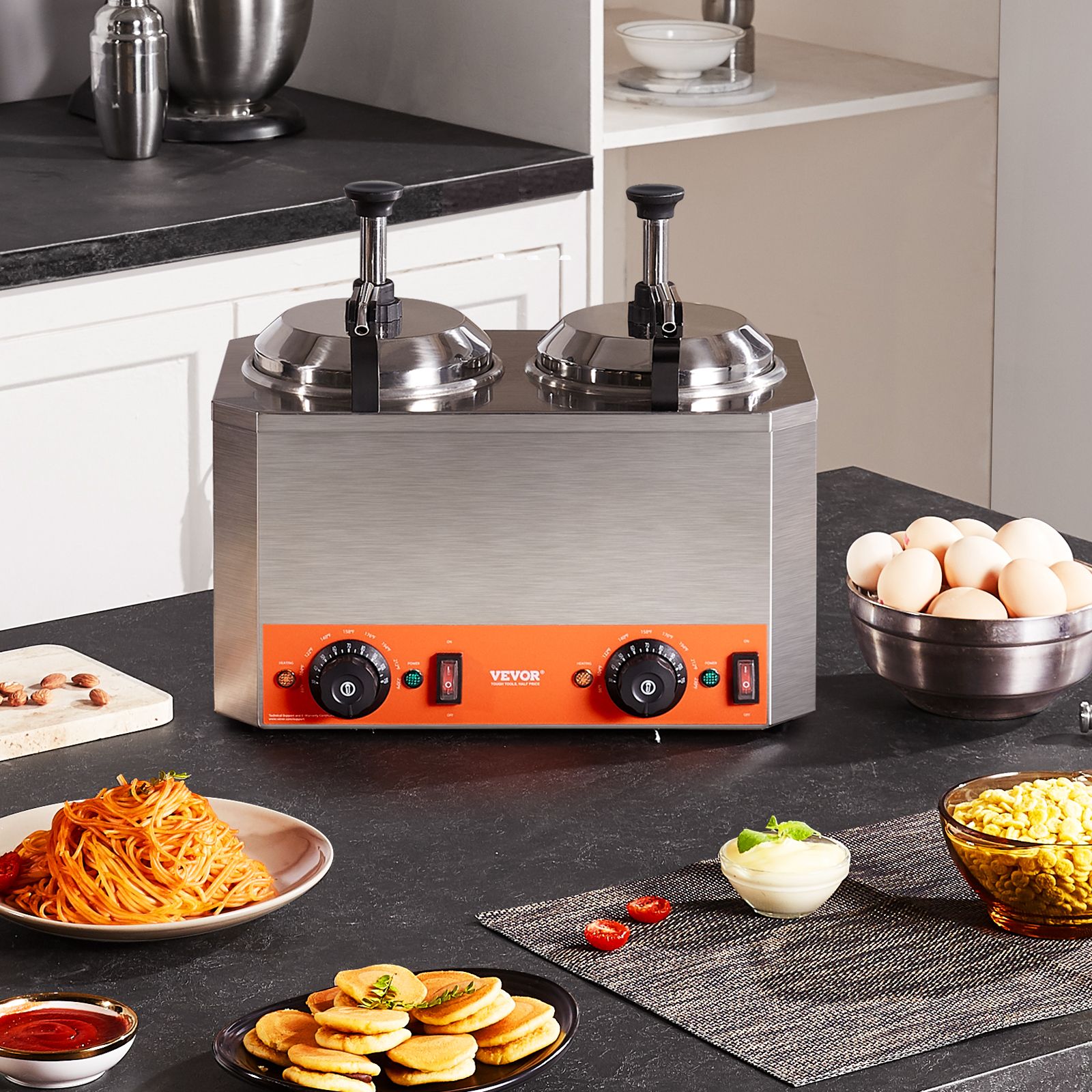 Nacho Cheese Warmer Commercial Hot Fudge Warmer 0.57/2.3 Qt Sauce Warmer - Picture 94 of 98