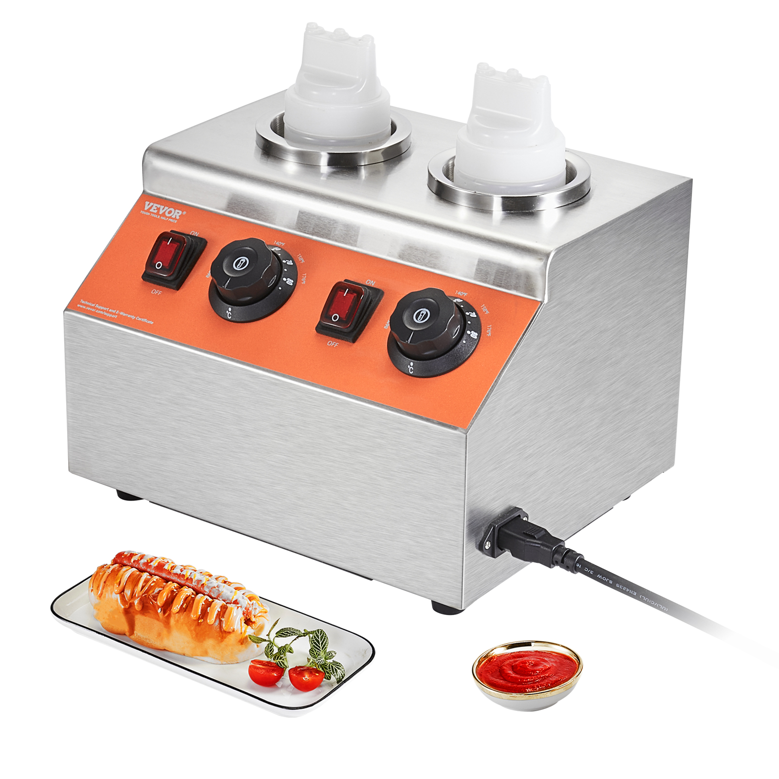 Nacho Cheese Warmer Commercial Hot Fudge Warmer 0.57/2.3 Qt Sauce Warmer - Picture 15 of 98