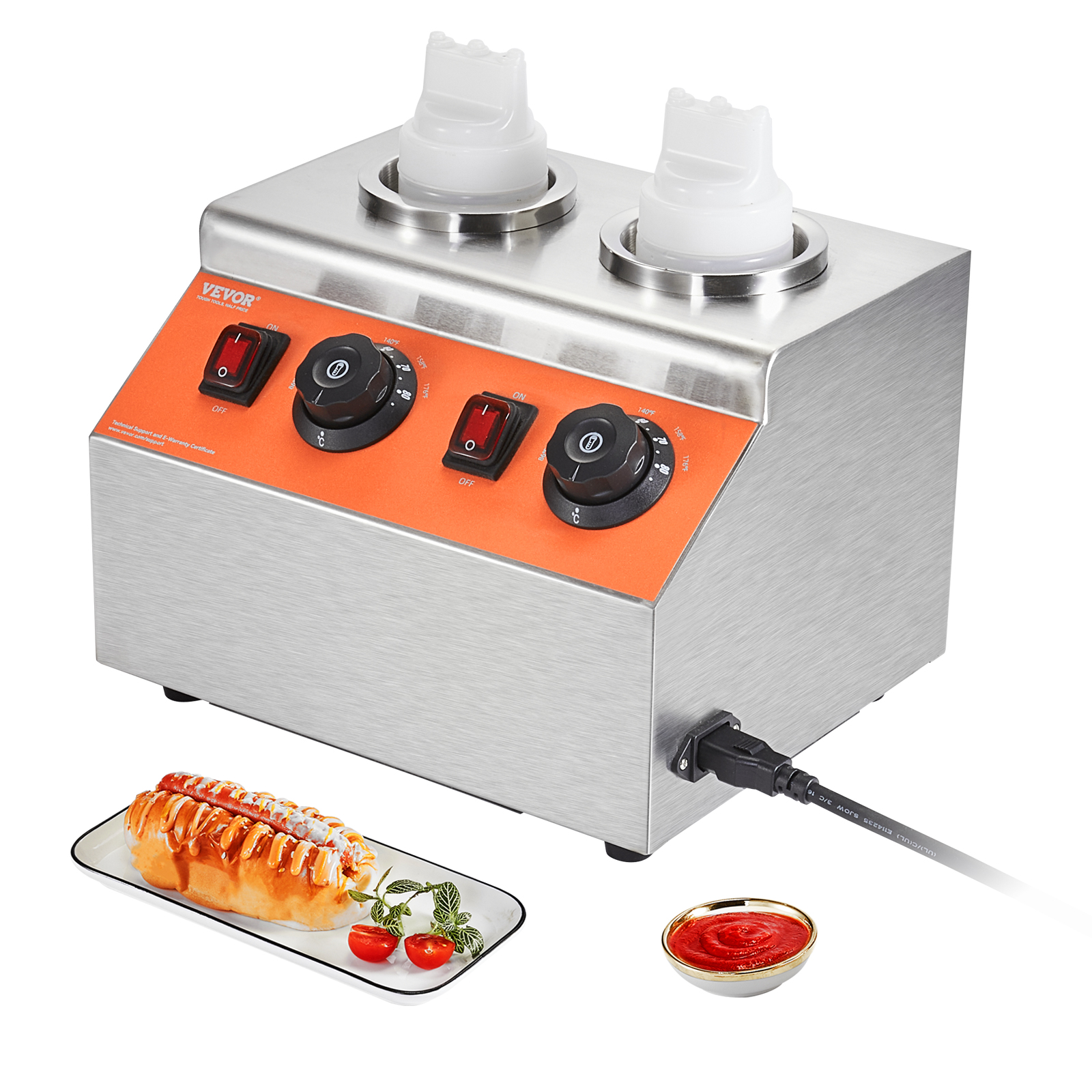 Nacho Cheese Warmer Commercial Hot Fudge Warmer 0.57/2.3 Qt Sauce Warmer - Picture 24 of 98