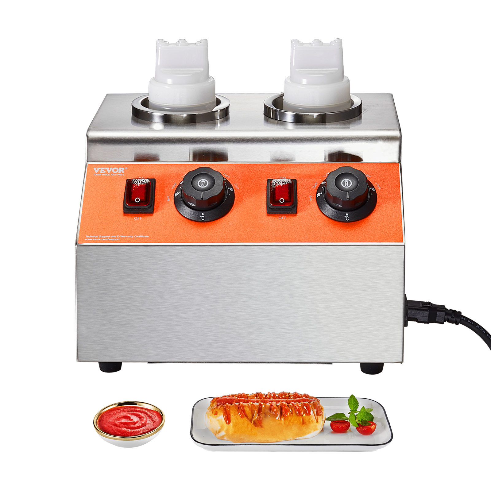 Nacho Cheese Warmer Commercial Hot Fudge Warmer 0.57/2.3 Qt Sauce Warmer - Picture 26 of 98