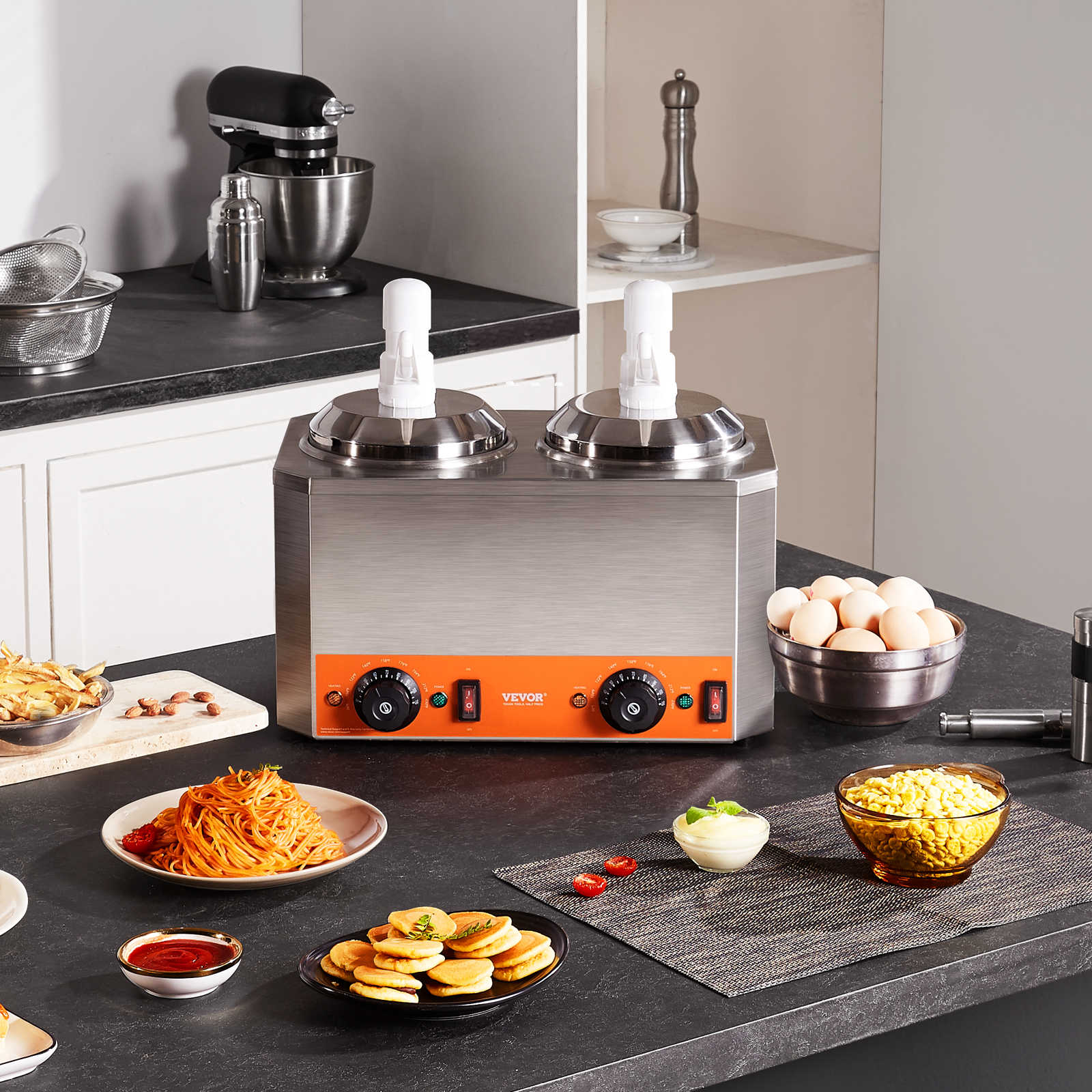Nacho Cheese Warmer Commercial Hot Fudge Warmer 0.57/2.3 Qt Sauce Warmer - Picture 58 of 98
