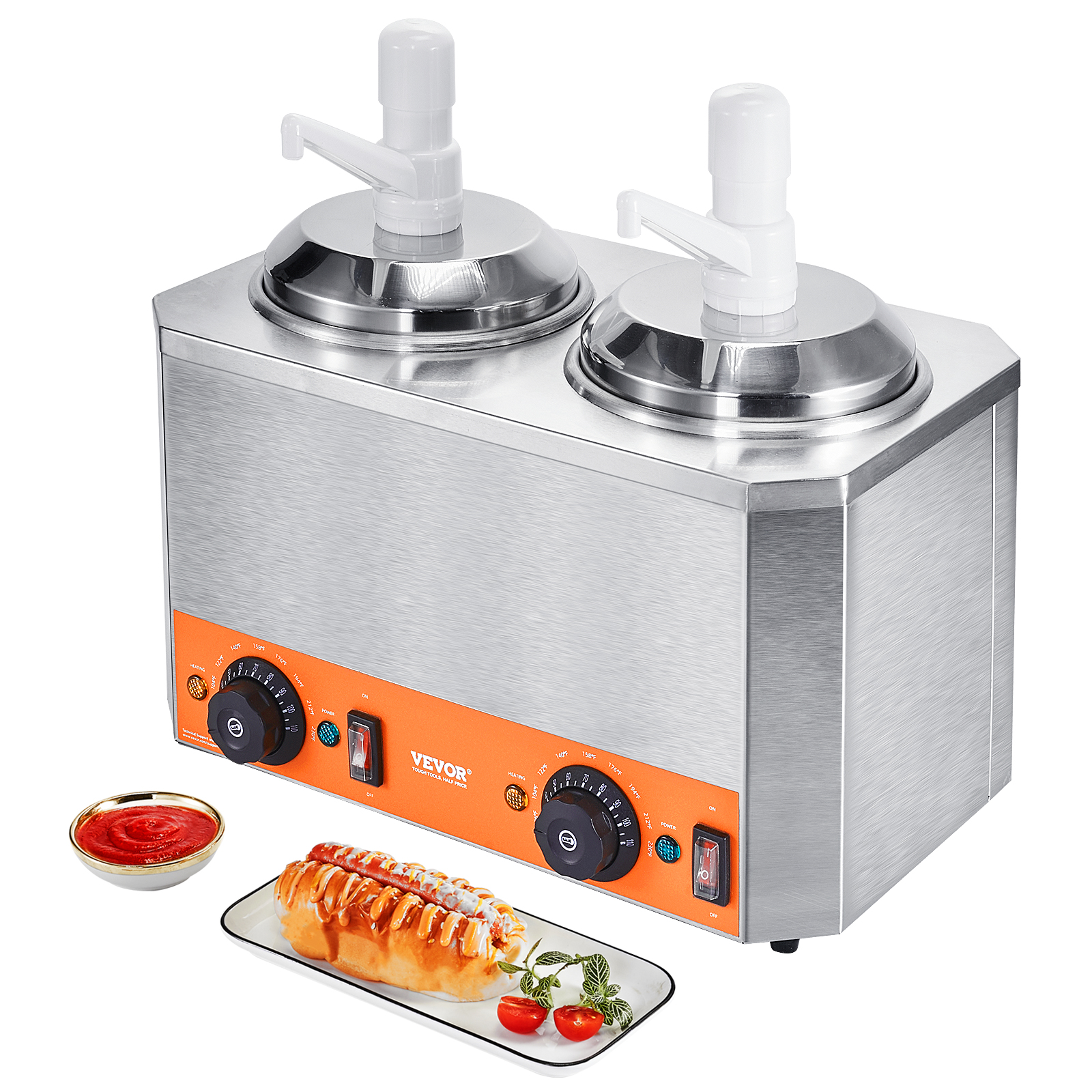 Nacho Cheese Warmer Commercial Hot Fudge Warmer 0.57/2.3 Qt Sauce Warmer - Picture 51 of 98