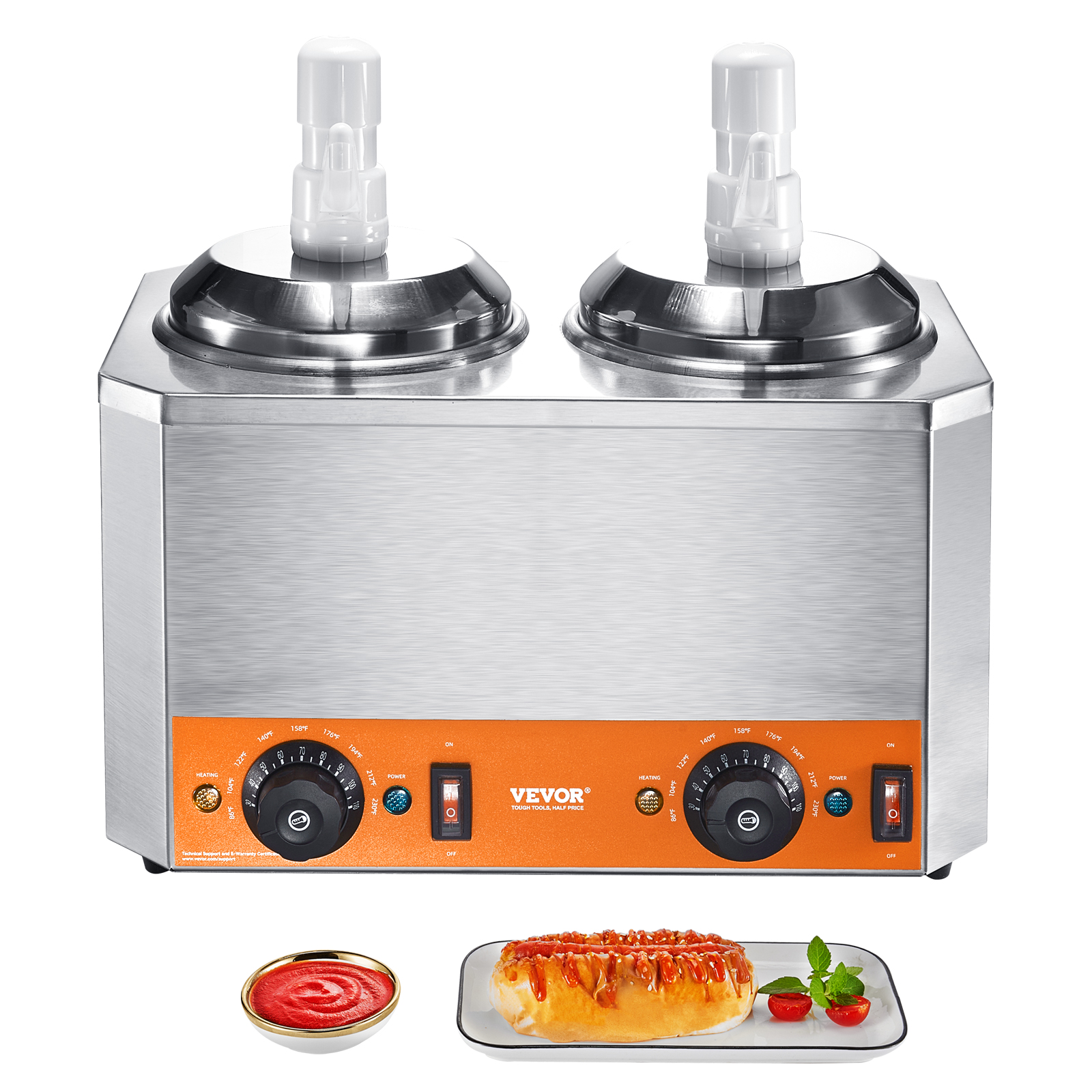Nacho Cheese Warmer Commercial Hot Fudge Warmer 0.57/2.3 Qt Sauce Warmer - Picture 62 of 98