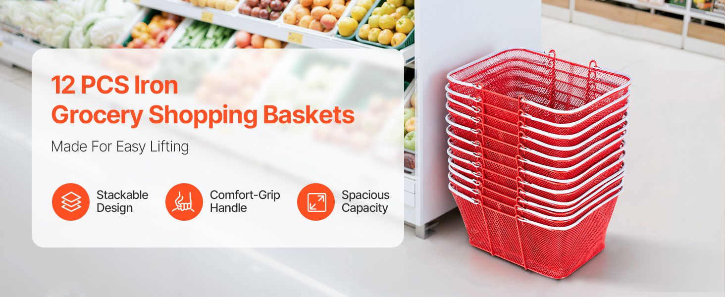 multi-use metal shopping baskets