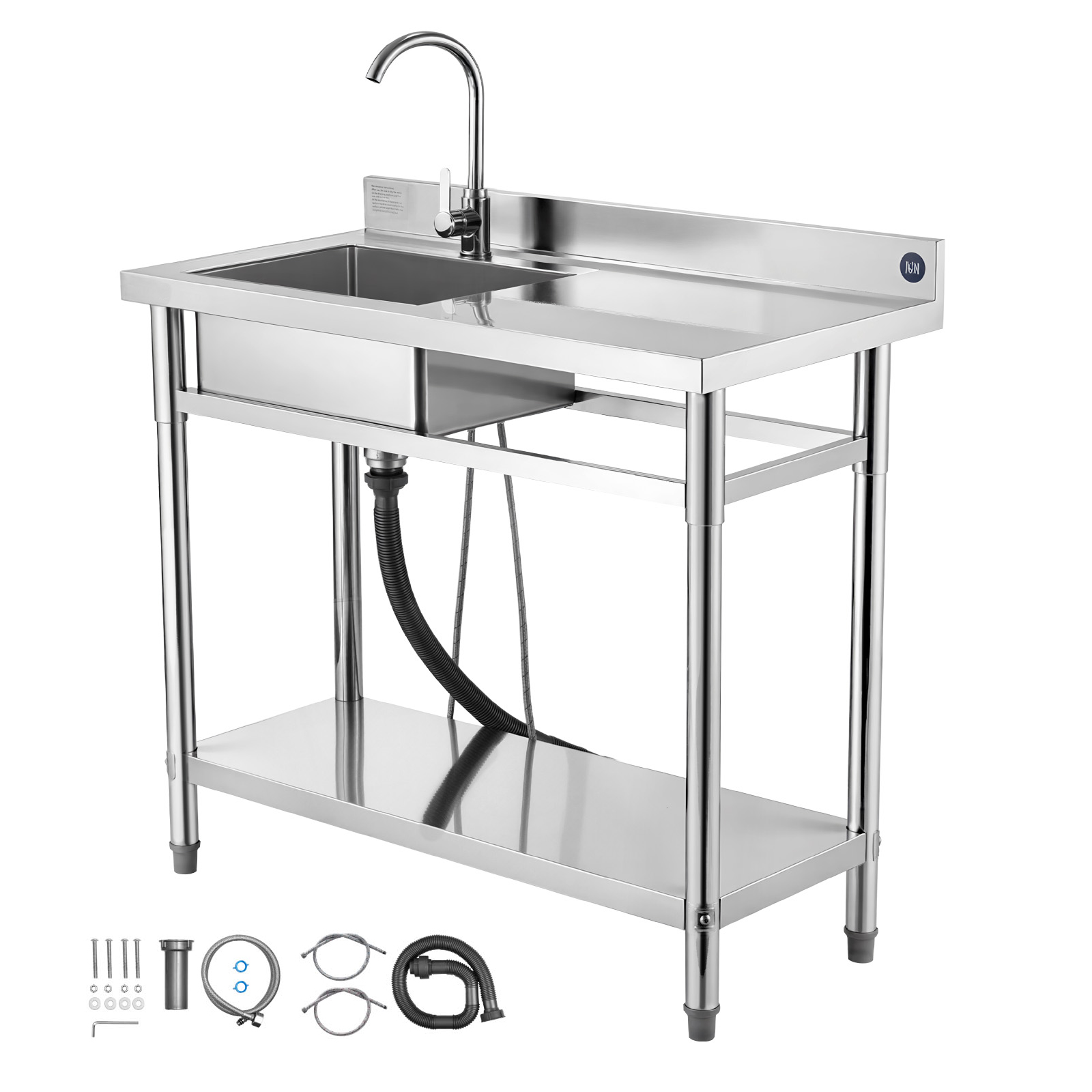 Uimoso Stainless Steel Utility Sink with Single Bowl and Faucet