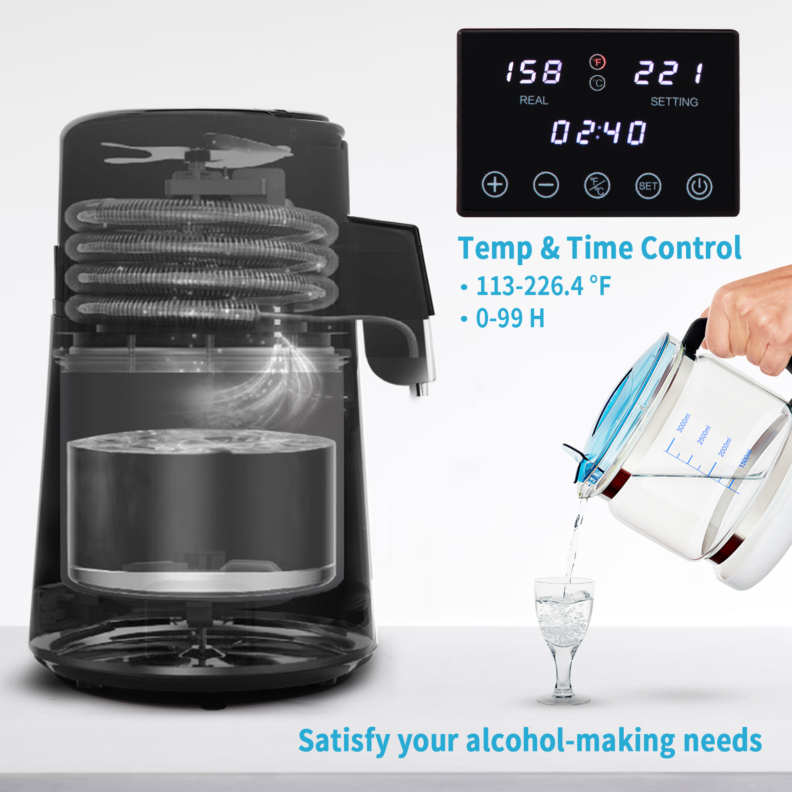 Filtre à eau de comptoir/traitement de l'eau du robinet/purificateur d'eau  de cuisine/système de filtre à eau domestique avec durée de vie et débit d'affichage  LCD : : Cuisine et Maison