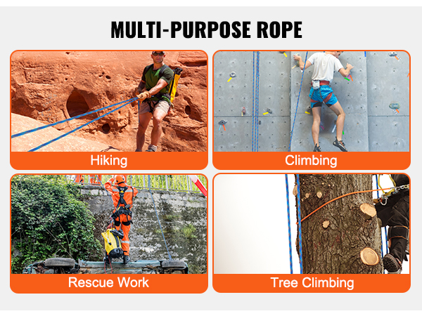 Mophorn Corde d'escalade dynamique de 10,2 mm, 60 m, résistance 25 kN
