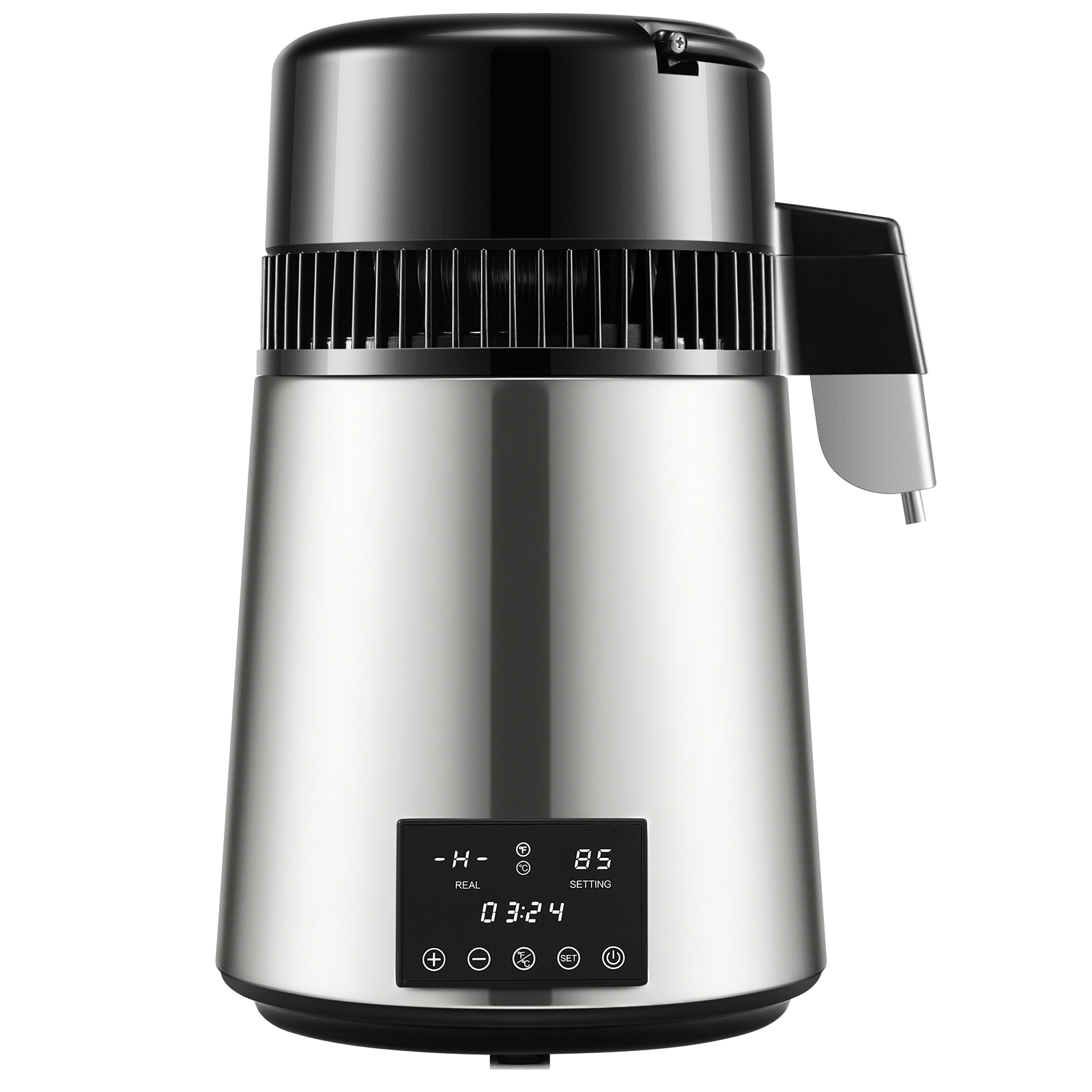 4L Water Distiller Purifier Machine Stainless Steel Timing & Temp Display