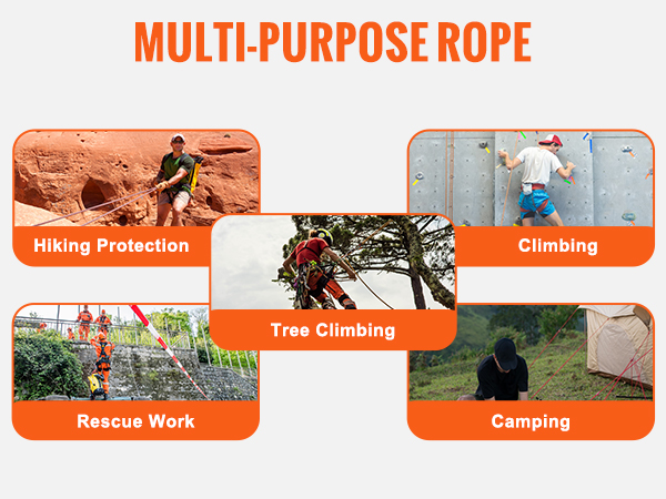 10mm Outdoor Climbing Rope Static Rock Climbing Rope, Tree Climbing  Rappelling Rope, Escape Nylon Rope with 2 Steel Hooks