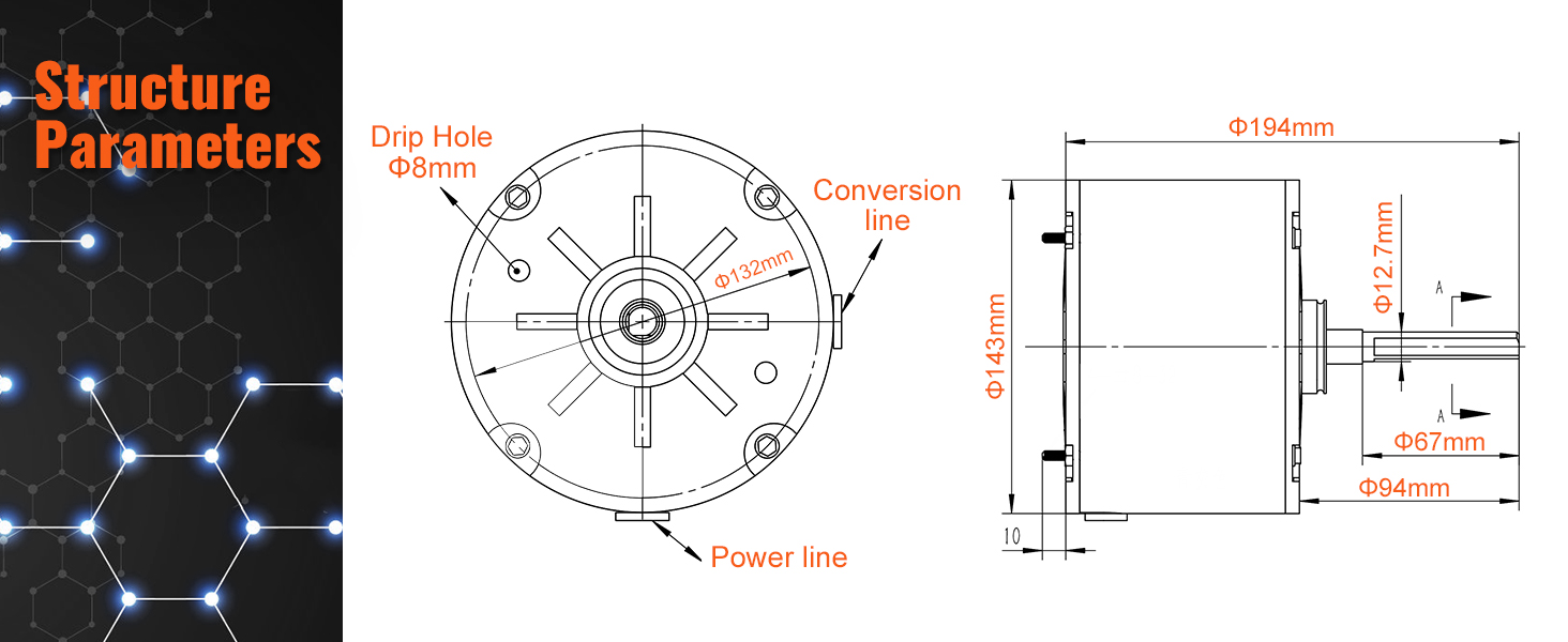 Vevor Condenser Fan Motor 5kcp39bgs069s 5kcp39bgy915s 110 Hp 208 230v 1100rpm Oem Standard 8154