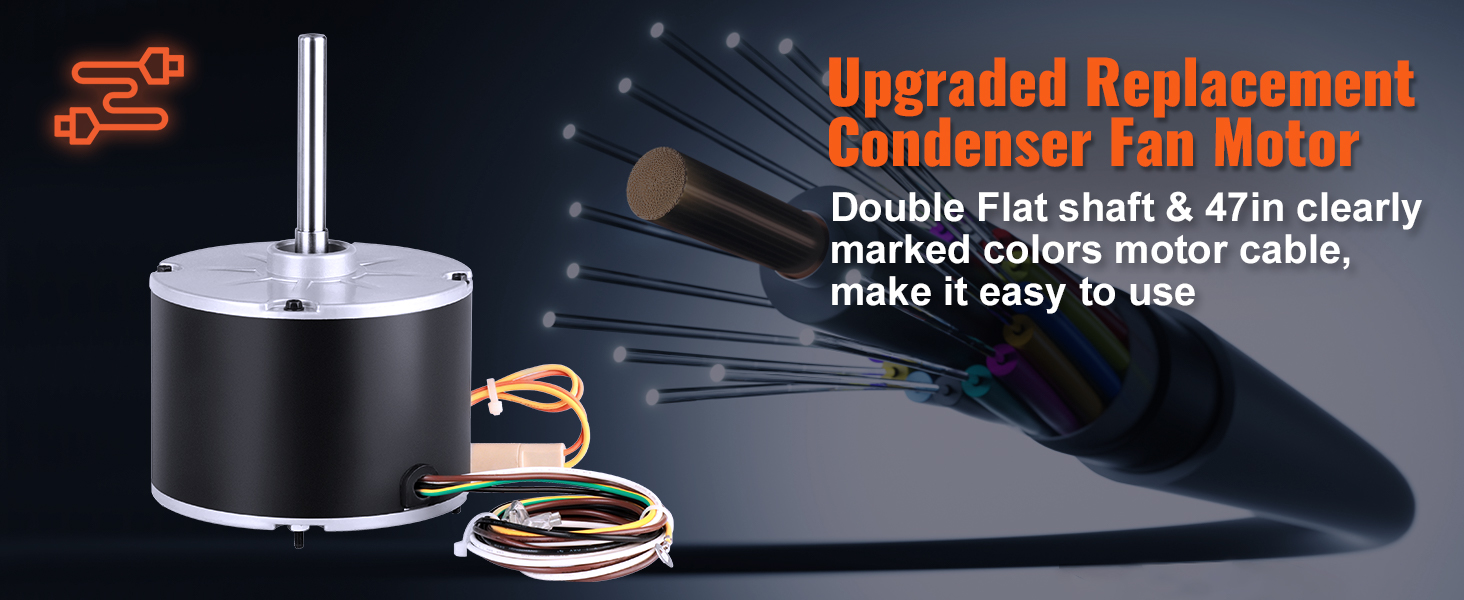 VEVOR Condenser Fan Motor 5KCP39GFS166S, 3S003, 1/5 HP 208230V, 825RPM