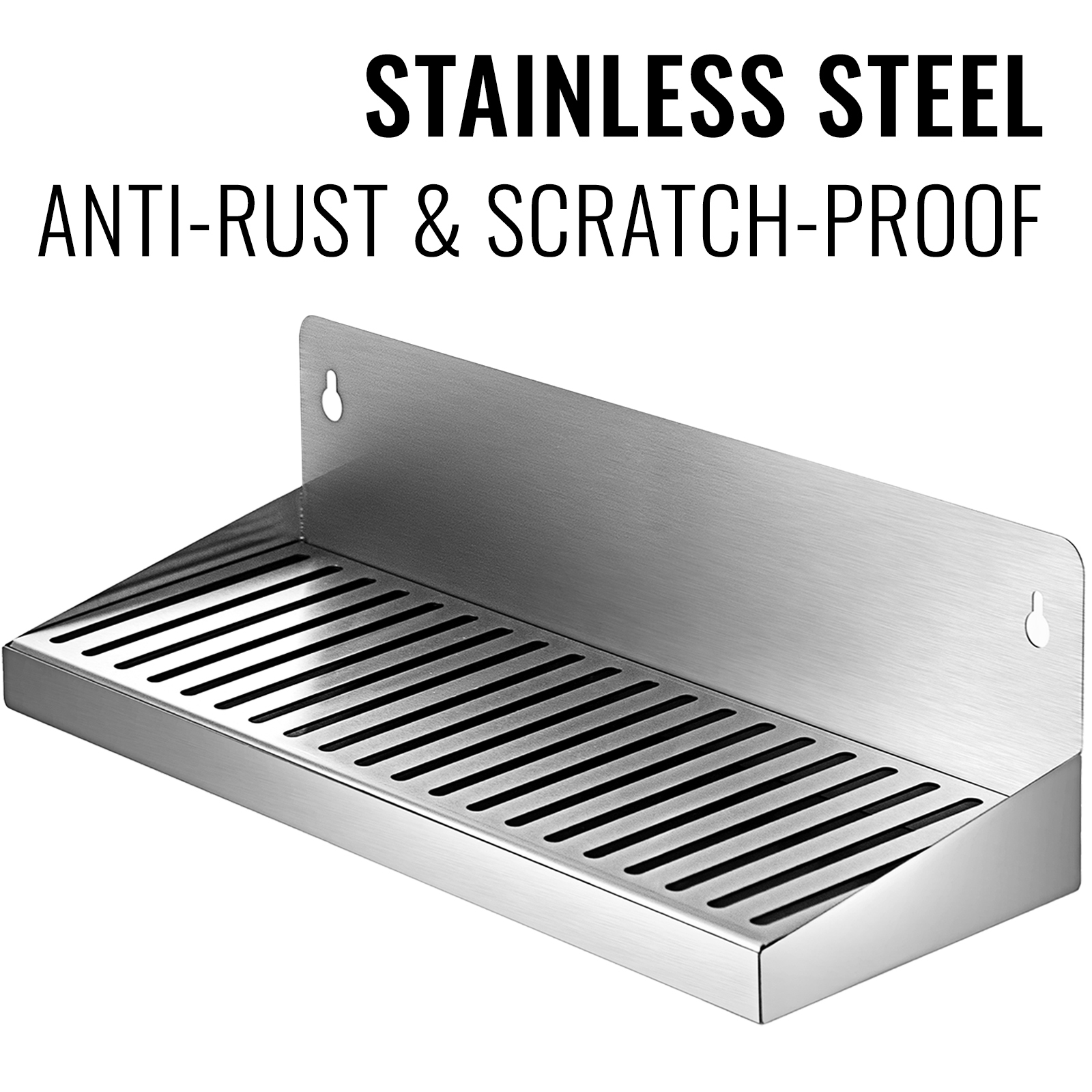 VEVOR Wall Mount Drip Tray Beer Drip Tray 16'' Stainless Steel Tall