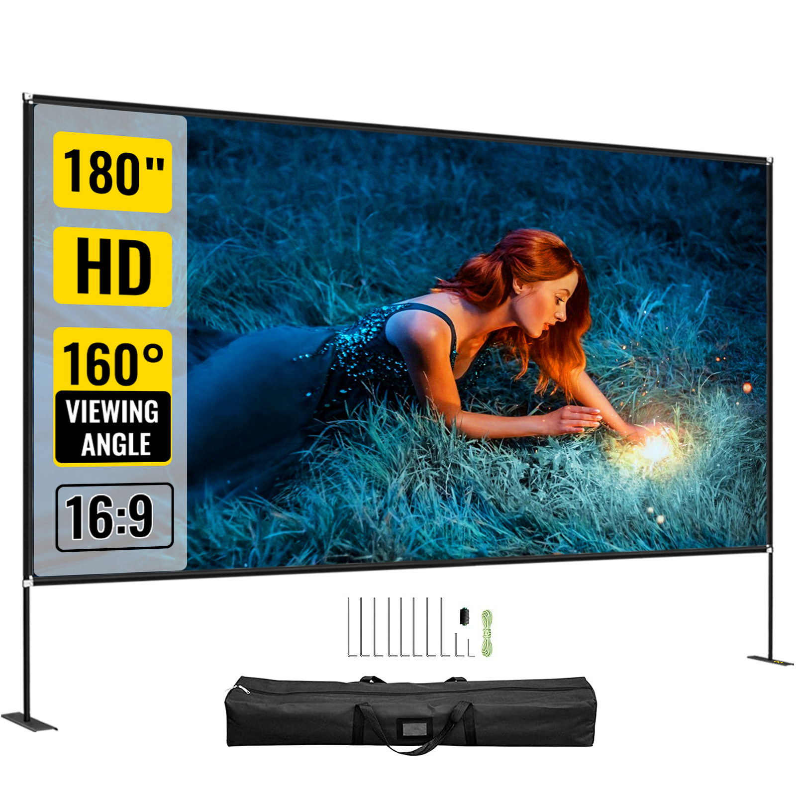Schermo Da Proiezione 120 Pollici 16:9 HD Aininxun – Tessuto Antirughe Portatile Per Home Cinema E Esterno