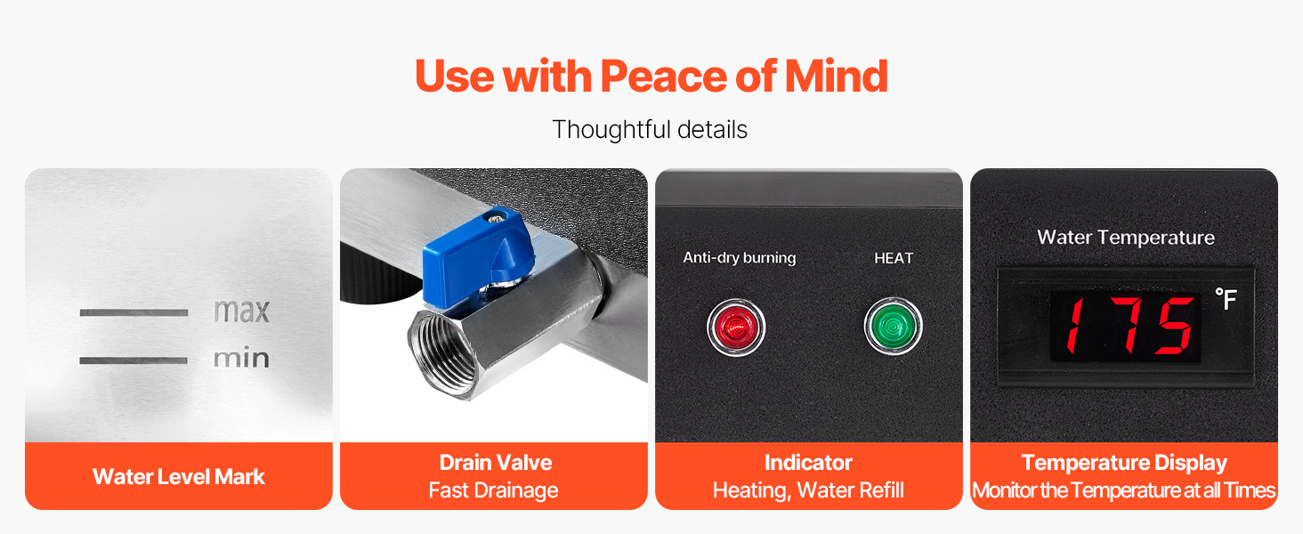 Water level indicator and controls