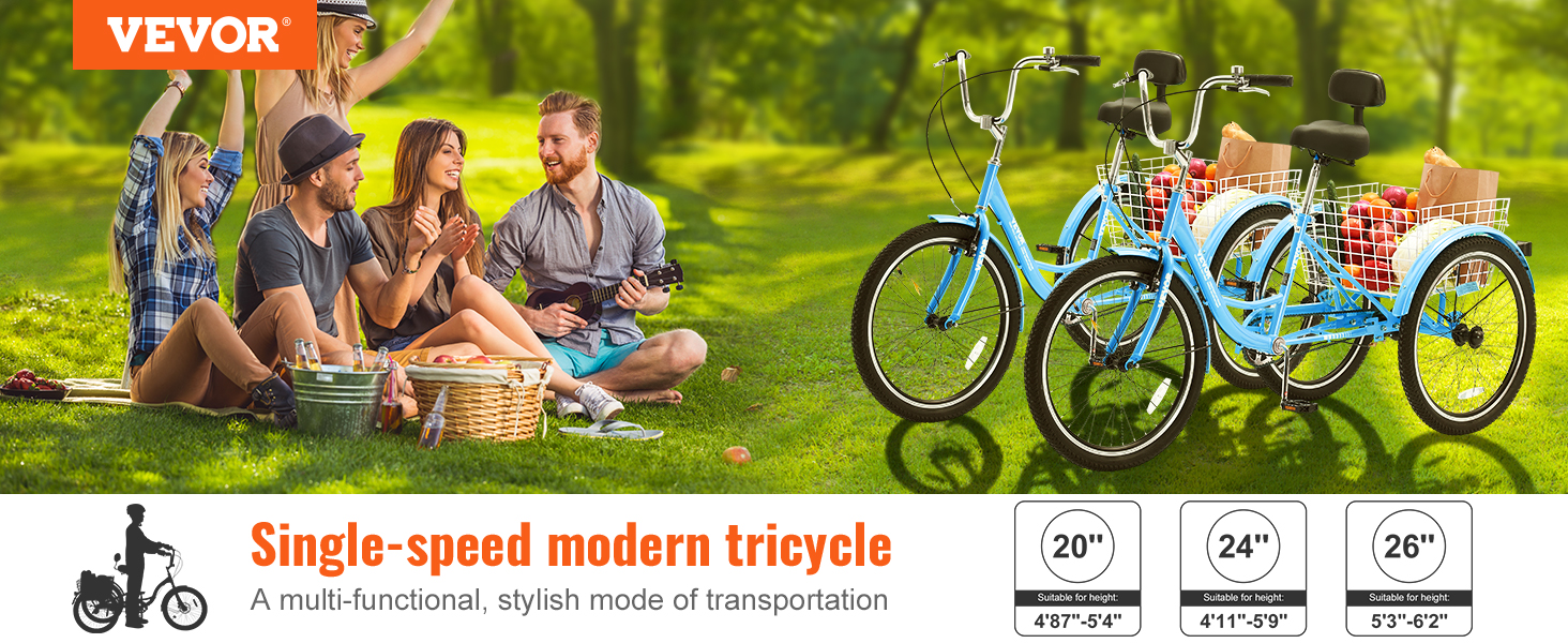 Adult Tricycle,Trike Bicycle,3 Wheel