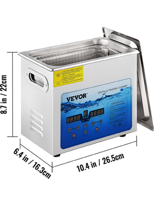 VEVOR 3L 6L 10L 15L Ultrasonic Cleaner Mini Portable Washing Machines 36-40KHz