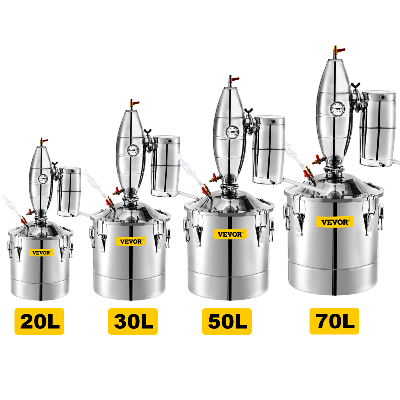 VEVOR 20L/50L/70L Alkohol Destillieranlage Destilliergerät Wasser Distiller