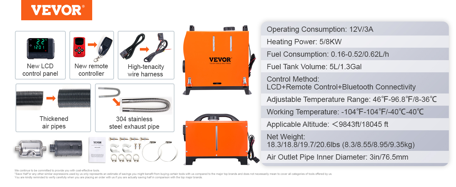 Diesel Air Heater,All-in-One,5/8 KW