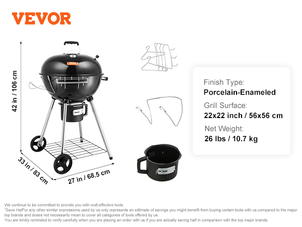 charcoal grill,outdoor barbecue cooking,21/22 inch