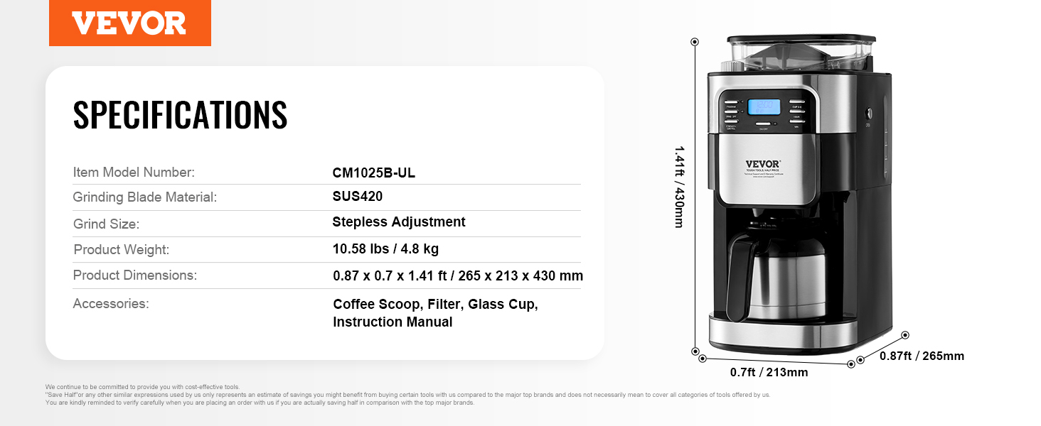 Coffee maker,8/10/12-cup,timer/adjustable strength