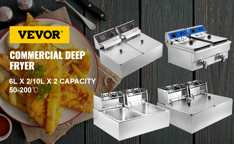 commercial deep fryer,stainless steel,large capacity