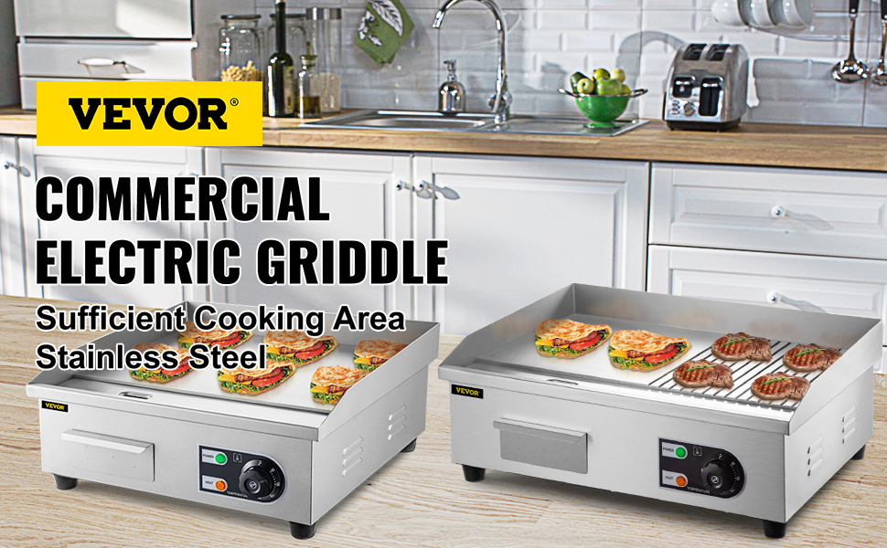 electric countertop griddle,stainless steel,shovels and brushes