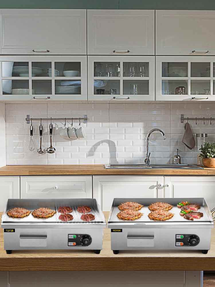 electric countertop griddle,stainless steel,shovels and brushes