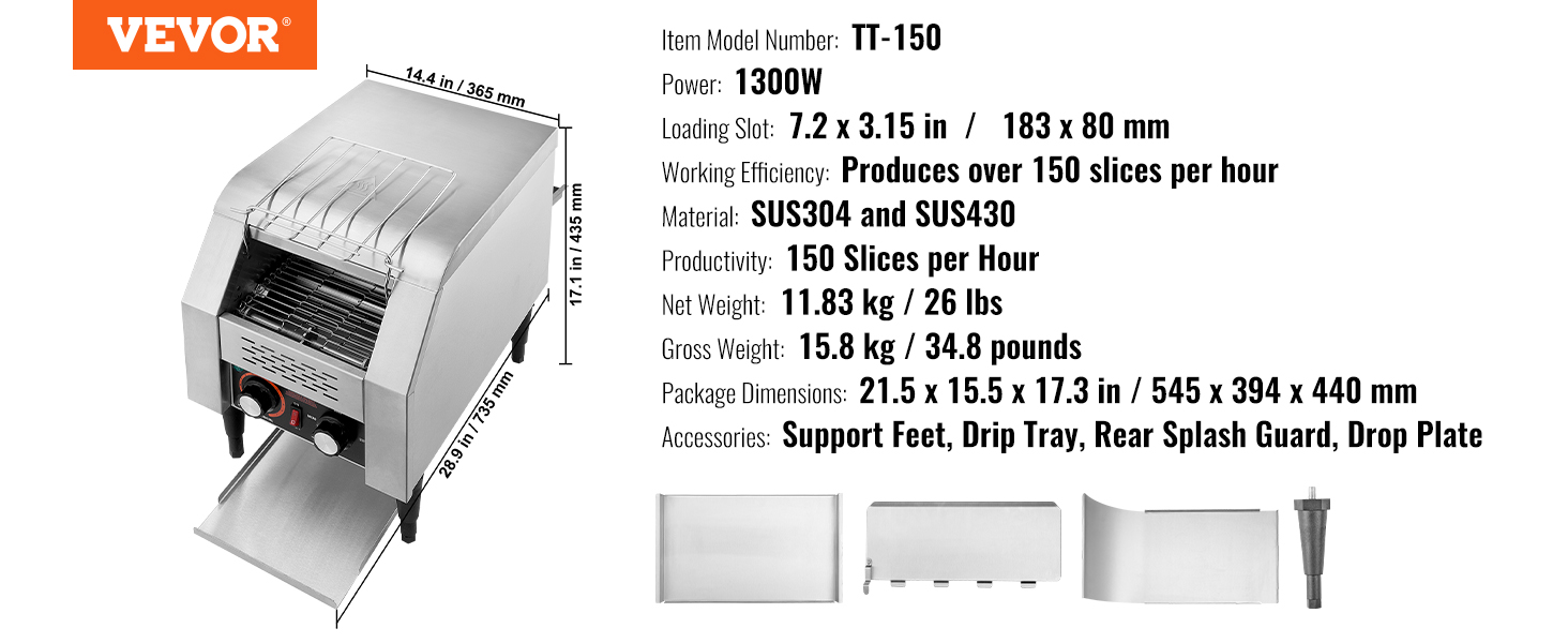 Commercial Conveyor Toaster,150/300/450 Slices/Hour,Commercial Toaster